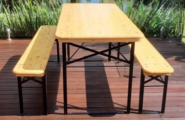 Beer Table Set - 160 cm Length - 50cm Table Width - Black Legs - Image 2